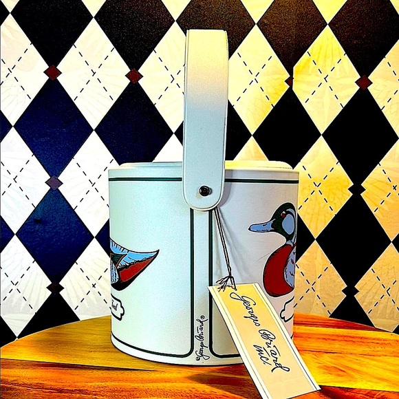 Vintage Georges Briard Ice Cooler with Lid & 4 Glass Set - Picture 9 of 16